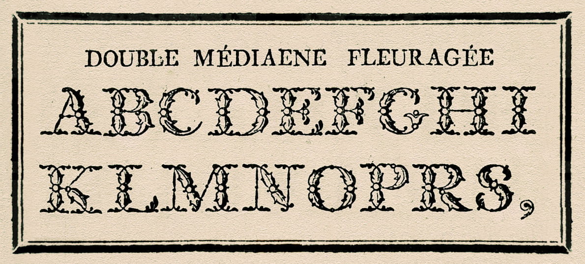 Specimen of Rosart’s Flourished alphabets