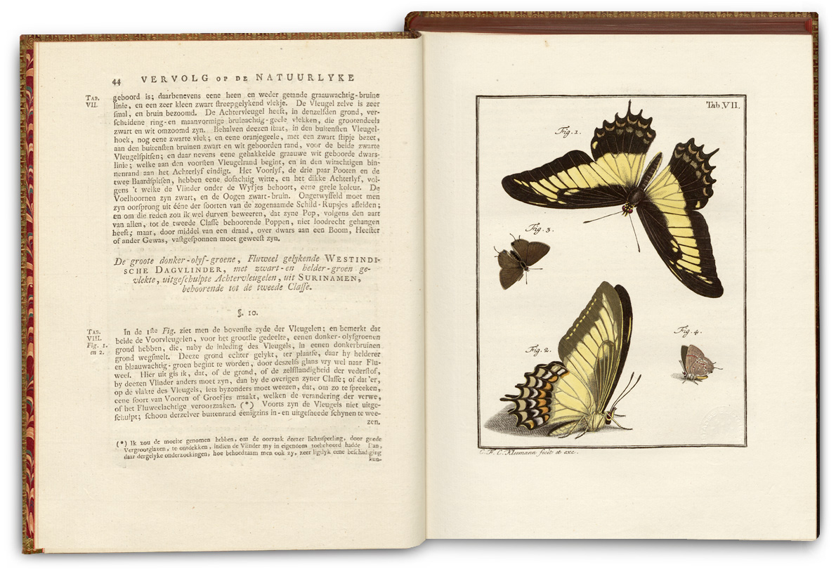 Double page spread of ‘De Natuurlyke Historie der Insecten’